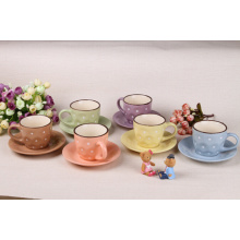 Haonai wholesale glazed ceramic cup with saucer,best price ceramic coffee set